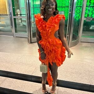 Orange Backless Dress